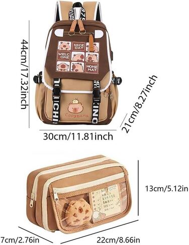 Capybara Backpack Ita Bag Breathable Cute Cartoon Mochila Capybara Bag Funny Kawaii Backpack in Kuwait
