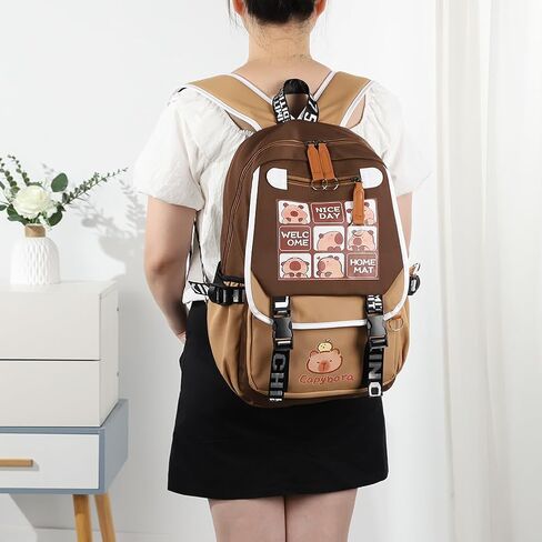 Capybara Backpack Ita Bag Breathable Cute Cartoon Mochila Capybara Bag Funny Kawaii Backpack in Kuwait