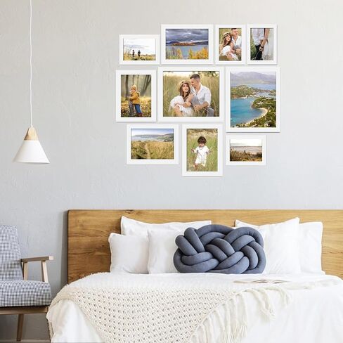 Picture Frames, Picture Collage Wall Decor 10 PCS, Gallery Wall Frame Set for Wall Mounting or Tabletop Display, Multi Sizes Including 8x10, 5x7, 4x6 Family Photo Frames White in Saudi Arabia
