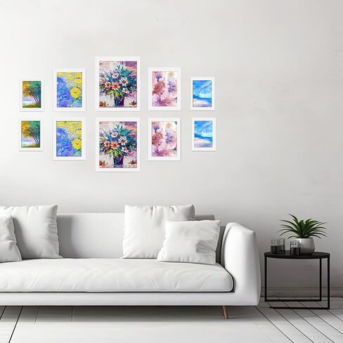 Picture Frames, Picture Collage Wall Decor 10 PCS, Gallery Wall Frame Set for Wall Mounting or Tabletop Display, Multi Sizes Including 8x10, 5x7, 4x6 Family Photo Frames White in Saudi Arabia
