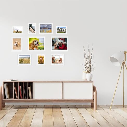 Picture Frames, Picture Collage Wall Decor 10 PCS, Gallery Wall Frame Set for Wall Mounting or Tabletop Display, Multi Sizes Including 8x10, 5x7, 4x6 Family Photo Frames White in Saudi Arabia