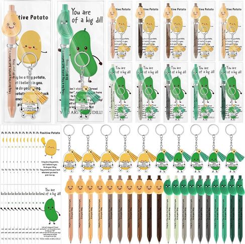 30 Set Inspirational End of Year Student Gifts from Teacher Bulk Positive Potato Pickle for Mental Health Awareness Items Pens Keychain Set with Tag Emotional Gift for Class in Saudi Arabia