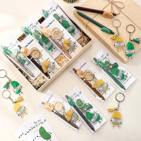 30 Set Inspirational End of Year Student Gifts from Teacher Bulk Positive Potato Pickle for Mental Health Awareness Items Pens Keychain Set with Tag Emotional Gift for Class in Saudi Arabia