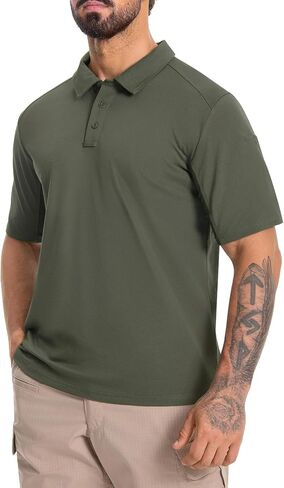 القمصان البولو التكتيكية للرجال القصيرة الأكمام الرياضية الجولف القميص الخفيف الأداء في الهواء الطلق قميص الرياضة in Kuwait