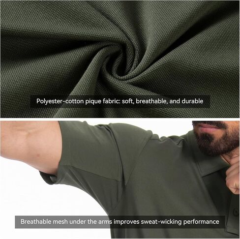 القمصان البولو التكتيكية للرجال القصيرة الأكمام الرياضية الجولف القميص الخفيف الأداء في الهواء الطلق قميص الرياضة in Kuwait