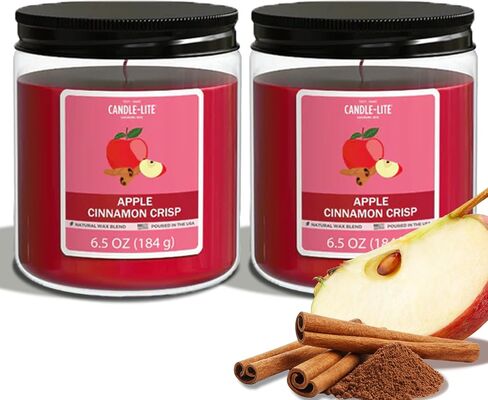 Candle-Lite Cinnamon Rolls Scented Candles Set, Aromatherapy, 2 Pack 6.5 oz Single-Wick Jar, 40 Hours of Burn Time, Perfect for Gifting and Celebration (Individual Box) in Saudi Arabia