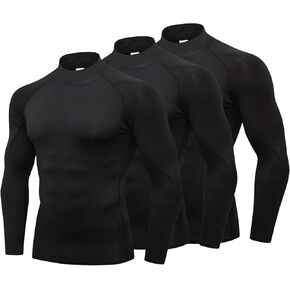 Mens Compression Shirts Long Sleeve Quick Dry for Workout Running Athletic Sport Base Layer Mens Compression Tops