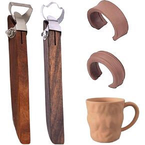2Pcs Pottery Mug Handle Making Tool Set Clay Cutters Sculpture Scraper Pottery Carving Tool Pottery Cup Handle Shape Clay Tool for Tea Cup Mug Utensil Vase Handle