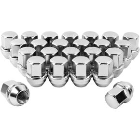 Set of 24, 14x1.5 Lug Nuts Chrome Compatible with Silverado Tahoe Suburban Colorado 1.5 Inch Wheel Lug Nuts