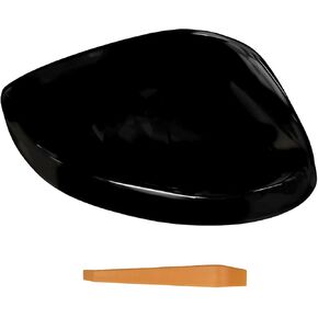 Passenger Right Side Mirror Cover Cap Compatible with Honda Civic 2022-2024 11th Without Turn Signal Glossy Black