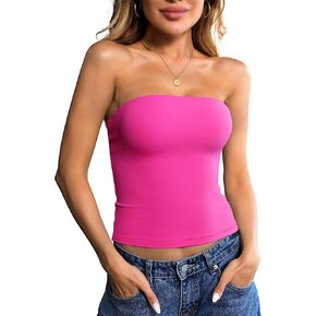Ibeauti Womens Tube Top Top Bartrapless Bric Tops double lined Sexy Y2K Out Out Summer Top