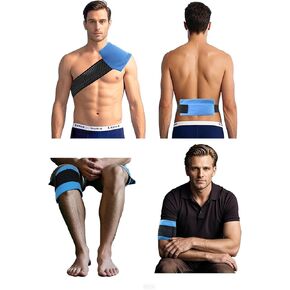 ​Reusable Gel Ice Packs for Injuries，Flexible Hot and Cold Packs, Adjustable Cold Packs for Extra Comfort (3-Piece Set)
