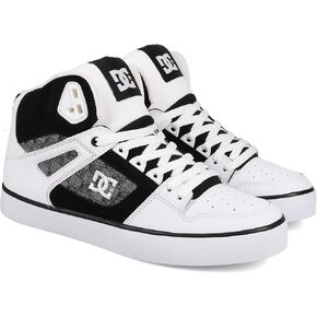 DC MEN MEN HIVE TOP WC SKATE Shoe ، أسود/أبيض/كربون ، 11
