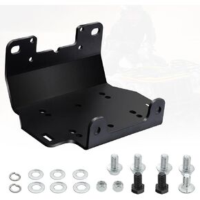 Winch Mount Plate Bracket Kit for 2016 - 2024 Yamaha Grizzly/Kodiak 700, Premium Solid Steel, Matte Black, Replaces OEM No. 101275
