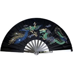 الفولاذ المقاوم للصدأ Tai Chi Fan Fan Disporative Fovative Fan Tharing Kung Fu Fan for Performance Dance ، ورقص الفنون ، والتدريب ، والرياضة ، والزخارف ، والمهرجان ، والهدية (أسود - لا نمط) in Kuwait