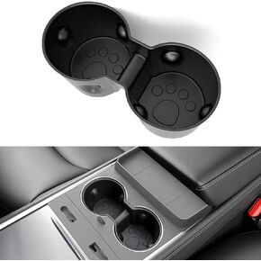 Tesla Model Model 3 Y 2024-2025 Center Console Cup Holder Insert Tesla Center PE Center Console Drink Holder Tesla Interior Accessories (Black (Only for 2024/2025 New Model 3))
