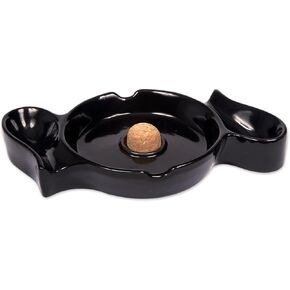 10.2" x 5.5" F.e.s.s. Large Ceramic 2 Cigar Rest and 2 Pipe Rest Cigar Pipe Ashtray for Patio, Indoor, Outdoor Desktop Use