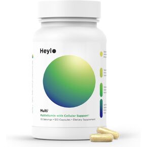 Heylo Multi+ Advanced Multivitamin - يعزز الطاقة ، ويعزز الدعم المناعي ، ويوفر حماية مضادة للأكسدة ، ويعزز إزالة السموم ، مع الفيتامينات ، المعادن ، المغذيات النباتية ، 120 كبسولة