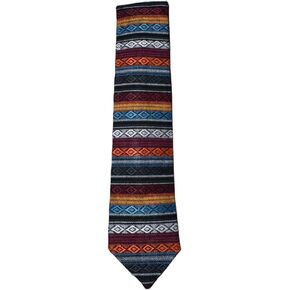 Handwoven Guatemalan Necktie, Traditional Geometric Pattern, Multicolor Striped Design