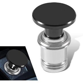 1 PC Car Cigarette Lighter Plug, 1.25" x 1.77" Alloy Surface Polished Burr-Free Rust-Proof Cigarette Lighter, Decorative Replacement Accessory, for Most Cars, SUVs, Motorcycles (Black)