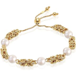 Lecalla Italian 925 Sterling Silver Byzantine Bracelets for Women | هدية مجوهرات سلسلة روابط البيزنطية الكلاسيكية المصنوعة يدويًا لزوجتها والدتها