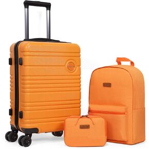 مجموعة حقائب أمتعة ABS + PC مكونة من 3 قطع مع عجلات دوارة وقفل TSA 20 بوصة مجموعة أمتعة خفيفة الوزن (رمادي) in Kuwait