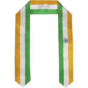 India Flag Graduation Stole Sash for Study Aboard International Students Abroad Adult Unisex