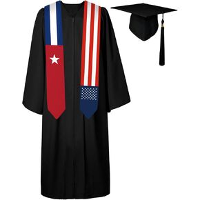 72 Inch Cuba Flag and USA Flag Graduation Sash Unisex Adults Graduation Stole Scarf International (Not Include Baccalaureate Gown and Hat)