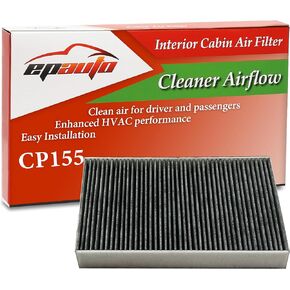 Epauto CP155 (CF12155) مرشح هواء المقصورة مع كربون نشط ، متوافق مع فولفو XC60 ، XC90 ، S60 ، V60 ، S90 ، V90 ، عبر البلاد ، Polestar 1 - Fits 2016-2025 SELECT MODES