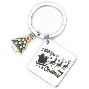 Merry Christmas Keychain,Happy New Year Gifts for Son,Boyfriend,Husband,Dad,Daughter,Wife,Mom