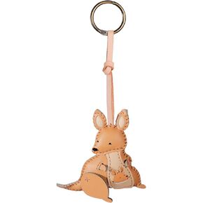 Animal Vegan Leather Charm Keychain - Hand-Sewn Bag Charm for Car Keys, Backpack Decoration, Gift for Women, Men, and Kids