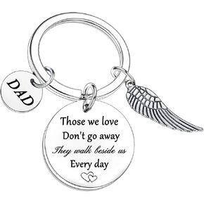 Nimteve Dad Memorial Keyring - Bereavement Sympathy Gift for Loss of Father - Remembrance Funeral Angel Keychain