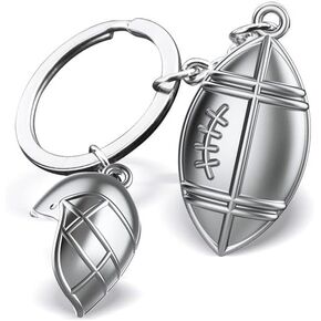 Muamax Rugby Keychain for Men Women ، Keyring للرجبي ، الهدايا الرياضية - سلسلة مفاتيح للنساء لمحبي الرياضة ، سلاسل مفاتيح كرة القدم الأمريكية ، قلادة سحر على ظهره ، سلسلة مفاتيح رياضية للمراهقين للرجال الهدية