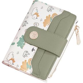 Small Wallet Women RFID Blocking Bifold Compact Credit Card Holder Cute Ladies Purse with Zipper Coin Pocket