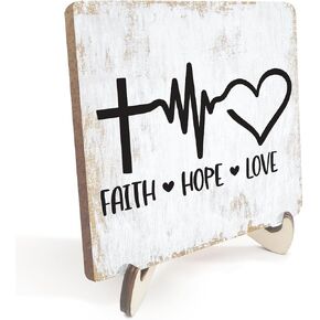 Inspirational Wood Sign Rustic Desk Decor Home Office Work Desk Accessories Decorative Motivational Christian Gifts Religious Bible Verse Faith Decorations Office Supplies Cubicle Decor Table Plaque in Saudi Arabia