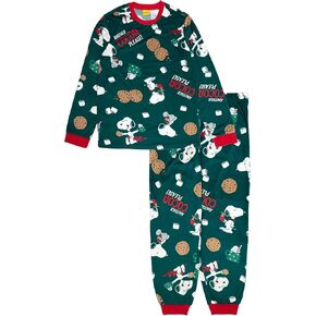 Peanuts 2-Piece Loose-fit Pajama Set, Soft & Comfortable Holiday Nightwear for Family