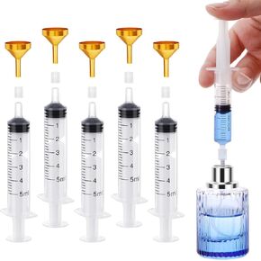 Segbeauty 5ml Perfume Refill Tool Kit, 8pcs Plastic Clear Perfume Dispenser Transfer Tool Set, Perfume Funnel Cosmetic Dispenser Pump Transfer Tool for Travel Refillable Perfume Atomizer Refill Tool