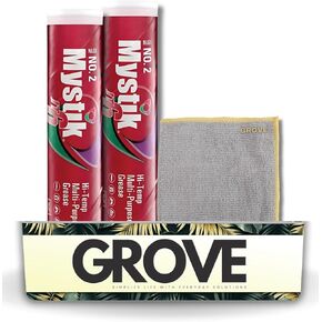Mystik JT-6 EP Lithium Grease 14 oz Bundle with Microfiber Cloth - Multi-Purpose Grease for Industrial, Mining & Construction Applications - Superior Protection for Wheel Bearings - (3 Items)