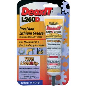 CAIG Laboratories, DeoxIT L260-DG1, Lithium Grease with Cleaner/Deoxidizer, Graphite Particles, 28g Squeeze Tube, Pack of 1