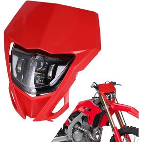 مصباح مصباح يدوي للدراجة الأوساخ القلق مع عدسة بصرية عالمية لـ CRF250R CRF450R CRF250L CRF450L معظم الدراجة الأوساخ ENDURO MOTOCROSS RED
