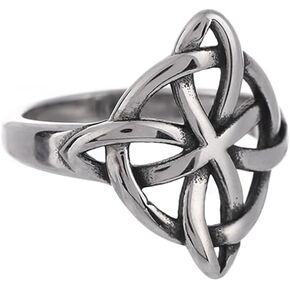 NIGHTCRUZ Witches Knot Ring, Stainless Steel Rings with Witch Knot, Celtic Jewelry for Women