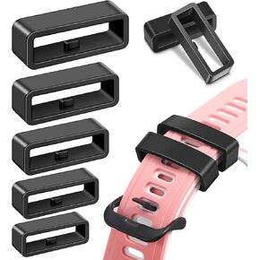 Watch Band Holder Loop, 10pcs Silicone Strap Keepers in Black for 18mm 20mm 22mm 24mm, and 26mm Watch Bands and Fitness Trackers