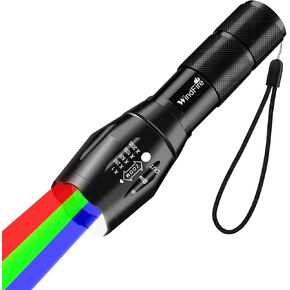 WINDFIRE Green Light for Hunting, Green Light Single Mode Flashlight, Zoomable Hog Coyote Varmint Light Predator Light Green Light Torch for Fifle Fishing Hunting Observation