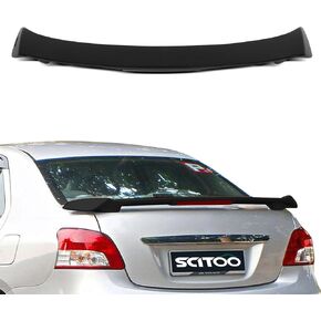 SCITOO ABS Spoiler Wing Fits for 2007-2012 for Toyota Yaris 1PC Matte Black Rear Trunk Spoiler Wing