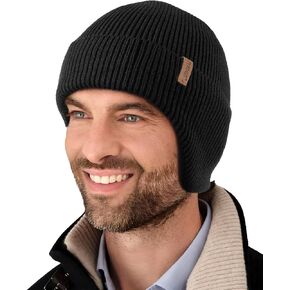 FURTALK Winter Beanie Hats with Earflap for Men Warm Fleece Line Knitted Outdoor Caps