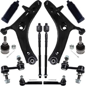 12Pc Front End Kit Fit For 2016-2017 Su-baru Crosstrek, 13-15 XV Crosstrek, 2 Lower Control Arm 2 Ball Joint 2 Sway Bar Link 4 Outer & Inner Tie Rod End (# K623560 K750084 EV800982 ES3712 K9513)