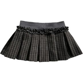 Milumia Women's Plaid Pleated Mini Skirt Low Waist A Line Skater Tennis Skirts