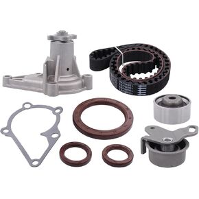 ApplianPar Engine Timing Belt Kit Tensioner with Water Pump for Accent Rio 1.5 1.6 G4FK G4EC G4ED 1995-2011