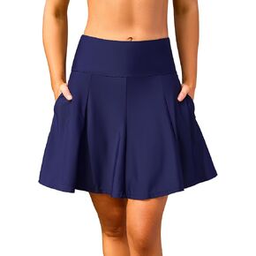 SHEKINI Women's High Waisted Swim Skirt Side Pockets Bathing Suit Bottom with Built-in Short in Saudi Arabia
