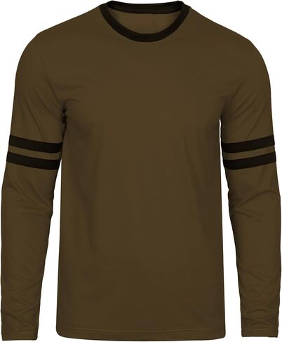 Decrum Mens Long Sleeve Shirts - Soft Comfy Casual Round Neck Full Sleeves Ringer Tee Men in Saudi Arabia